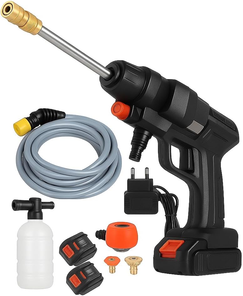 Idropulitrice Professionale A Batteria 48V - Doppia Batteria Inclusa, 300W Di Potenza, Pressione Alta Per Pulizie Intense