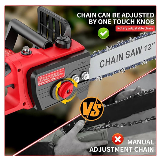 Motosega a Batteria 12'' 48V - Doppia Batteria, Serbatoio Olio + Valigia | Professionale