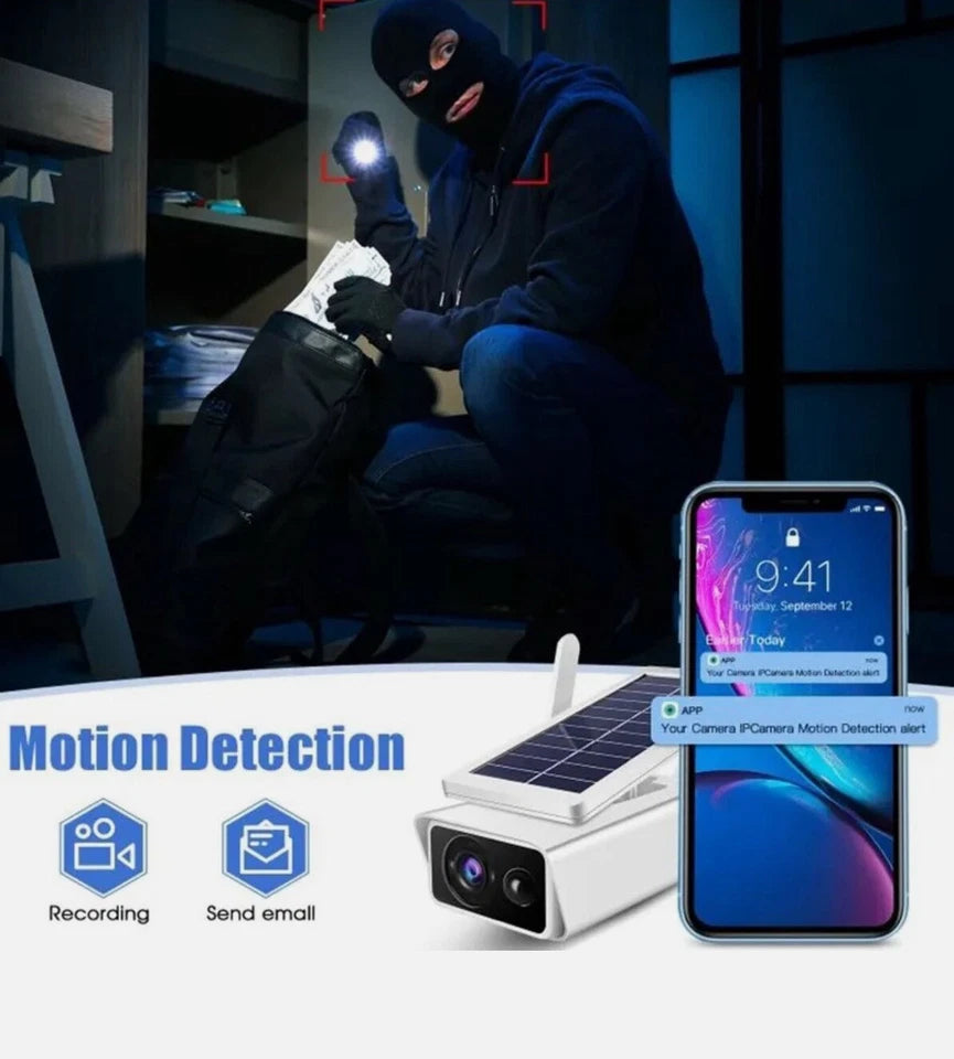 Telecamera Solare WiFi Videocamera CMOS IP66 2MP | IOS/Android |