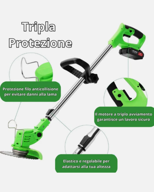 Decespugliatore A Batteria Tagliabordi Elettrico | 800W Tagliaerba 2x Batterie