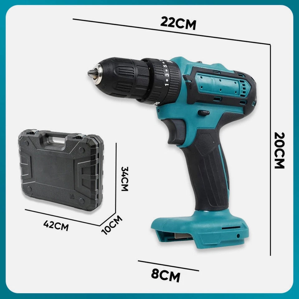 Trapano Avvitatore + Valigia Utensili | Doppia Batteria 21V Ricaricabile
